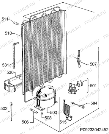 Взрыв-схема холодильника Zanussi ZRA33104WA - Схема узла Cooling system 017
